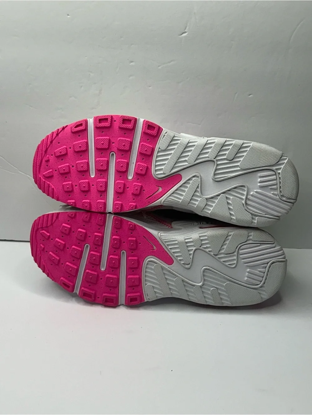 Nike Kids White Sneakers with Neon Yellow and Pink Accents
